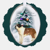 Saint Bernard Weihnachtsgeschenke Ornament Karte (Vorderseite)