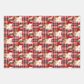Saint Bernard Weihnachtshund Roter Karierter Feier Geschenkpapier Set (Vorderseite 3)