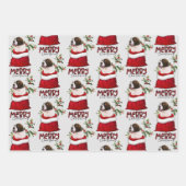 Saint Bernard Welpe Hund in Holiday Geschenktasche Geschenkpapier Set (Vorderseite 2)