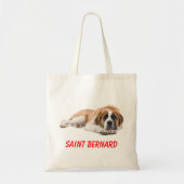 Saint Bernard Welpe Hund Leinwand Große Tasche (Vorne)