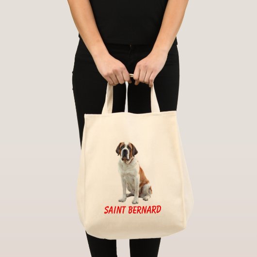 Saint Bernard Welpe Hund Leinwand Lebensmittelgesc Tragetasche (Vorderseite (Produkt))