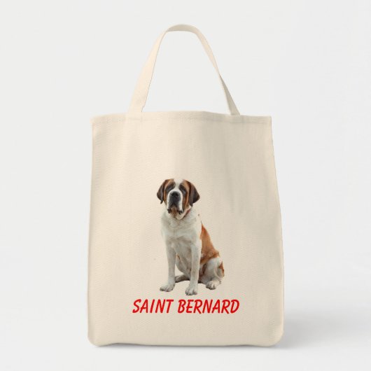 Saint Bernard Welpe Hund Leinwand Lebensmittelgesc Tragetasche (Vorne)