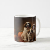 Saint Bernard Welppy Herbst Kürbis Kaffeetasse (VorderseiteRechts)