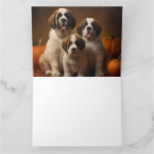 Saint Bernard Welppy Herbst Kürbis Karte (Innenseite)