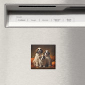 Saint Bernard Welppy Herbst Kürbis Magnet (In Situ (Geschirrspüler))