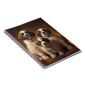 Saint Bernard Welppy Herbst Kürbis Notizblock (Rechte Seite)