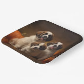 Saint Bernard Welppy Herbst Kürbis Pappteller (Gewinkelt)