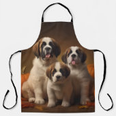 Saint Bernard Welppy Herbst Kürbis Schürze (Vorderseite)