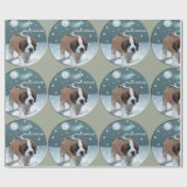 Saint Bernard Welppy Weihnachten Geschenkpapier (Flach)