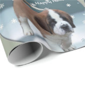 Saint Bernard Welppy Weihnachten Geschenkpapier (Rolleneckpunkt)