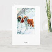 Saint Bernards auf einer verschneiten Bergbild Karte (Rückseite)