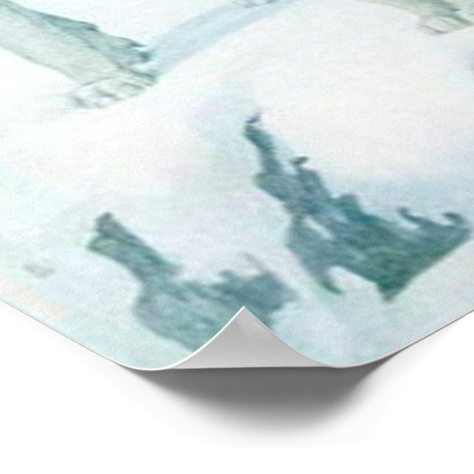 Saint Bernards auf einer verschneiten Bergbild Poster (Ecke)