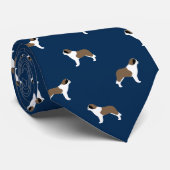 Saint Bernards Pattern Blau | Hunde Lover Krawatte (Gerollt)