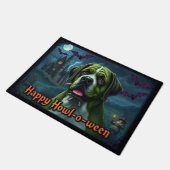 Saint Bernardstein Frohes Howl-o-ween Fußmatte (Schrägansicht)