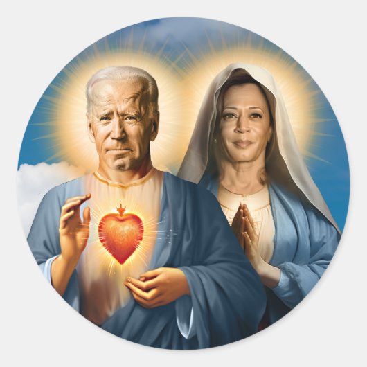 Saint Biden Harris Gebet Candle Runder Aufkleber (Vorderseite)
