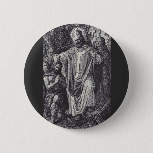 Saint Boniface Englischer Benediktinermönch Button (Vorderseite)