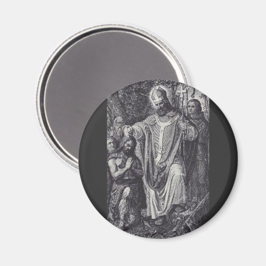 Saint Boniface Englischer Benediktinermönch Magnet (Vorderseite/Rückseite)