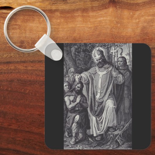 Saint Boniface Englischer Benediktinermönch Schlüsselanhänger (Vorderseite)
