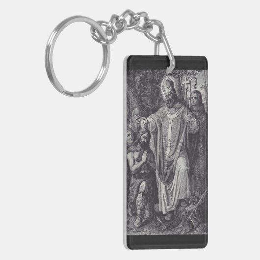 Saint Boniface Englischer Benediktinermönch Schlüsselanhänger (Vorderseite links)