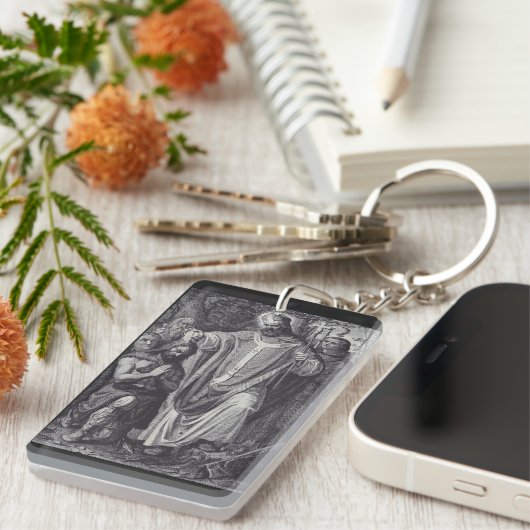 Saint Boniface Englischer Benediktinermönch Schlüsselanhänger (Vorderseite rechts)