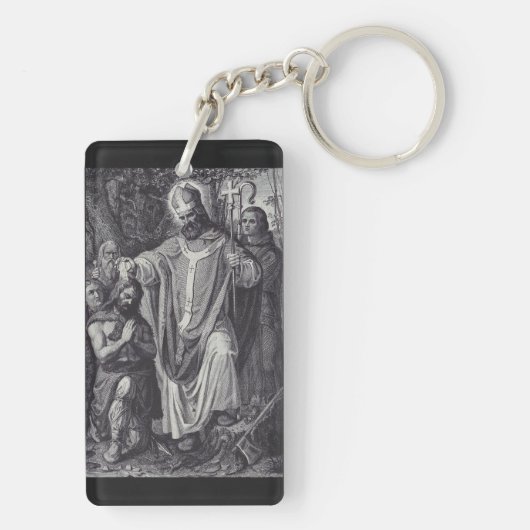 Saint Boniface Englischer Benediktinermönch Schlüsselanhänger (Rückseite)