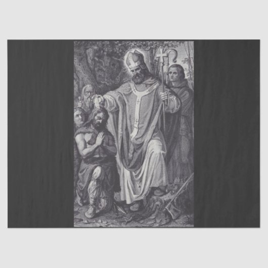 Saint Boniface Englischer Benediktinermönch Seidenpapier (Vorderseite)