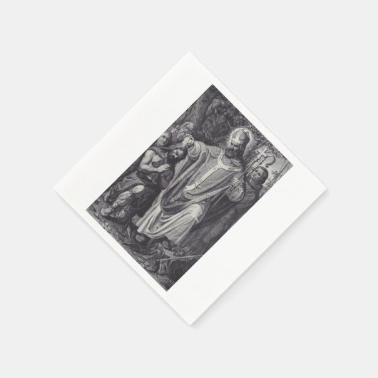 Saint Boniface Englischer Benediktinermönch Serviette (Ecke)