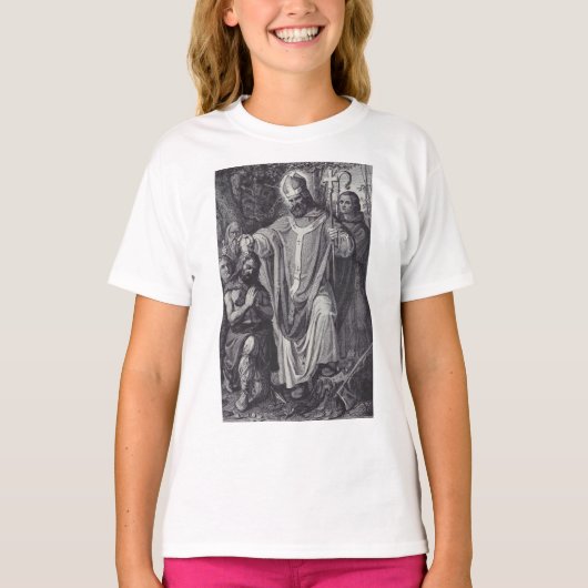 Saint Boniface Englischer Benediktinermönch T-Shirt (Vorderseite)