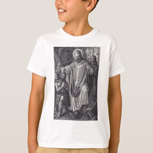 Saint Boniface Englischer Benediktinermönch T-Shirt (Vorderseite)
