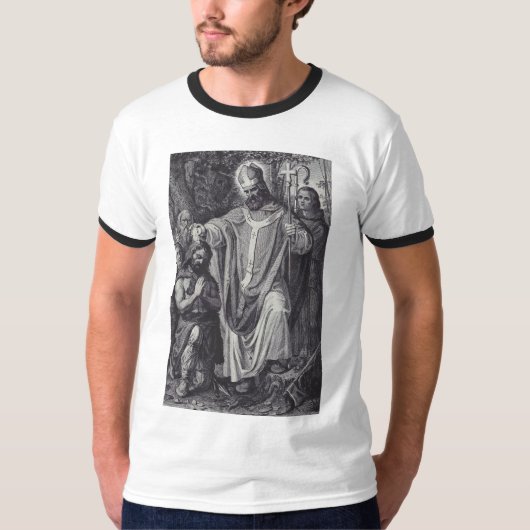 Saint Boniface Englischer Benediktinermönch T-Shirt (Vorderseite)