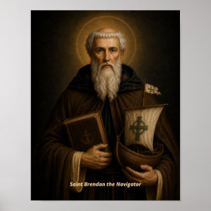 Saint Brendan der Navigator Kunstprint Poster