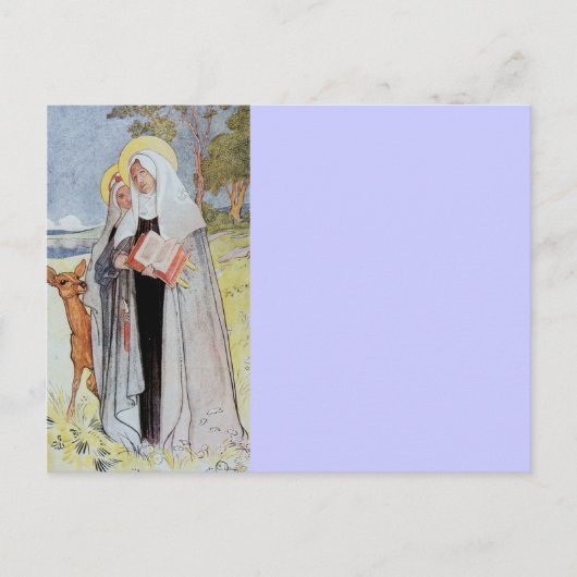 Saint Bridget und Deer Postkarte (Vorderseite)