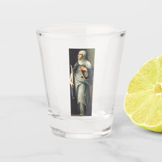 Saint Bridget von Schweden Schnapsglas (Vorderseite)