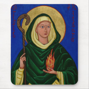 Saint Brigid mit Heiligem Feuer Mousepad