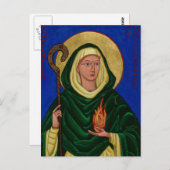Saint Brigid mit Heiligem Feuer Postkarte (Vorne/Hinten)