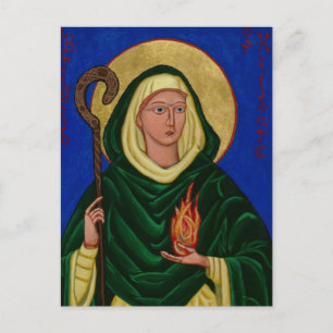 Saint Brigid mit Heiligem Feuer Postkarte
