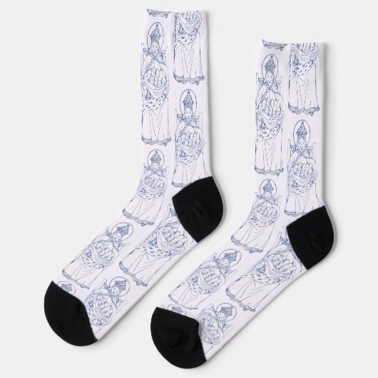 Saint Brychan Brycheiniog Irish hermit Socken (Linkes Detail)