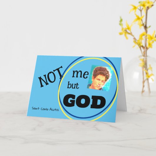 Saint Carlo Acutis Card Karte (Gelbe Blume)