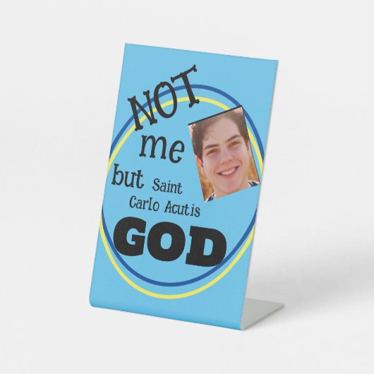 Saint Carlo Acutis Card Sockelschild (Vorderseite)