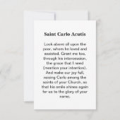 Saint Carlo Acutis Dankeskarte (Rückseite)