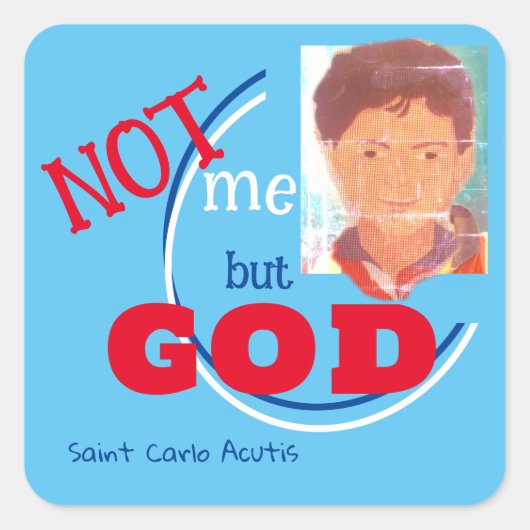 Saint Carlo Acutis Square Sticker (Vorderseite)