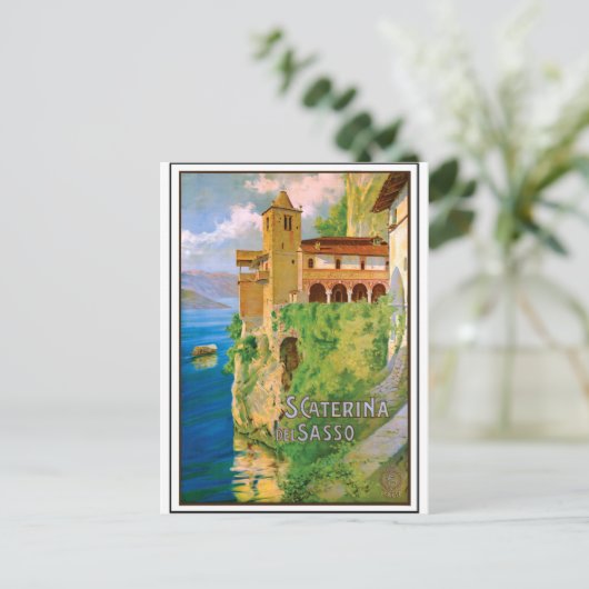 Saint Caterina del Sasso, Kloster, Italien Postkarte (Stehend Vorderseite)