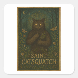 Saint Catsquatch Aufkleber WV Wald Kryptid