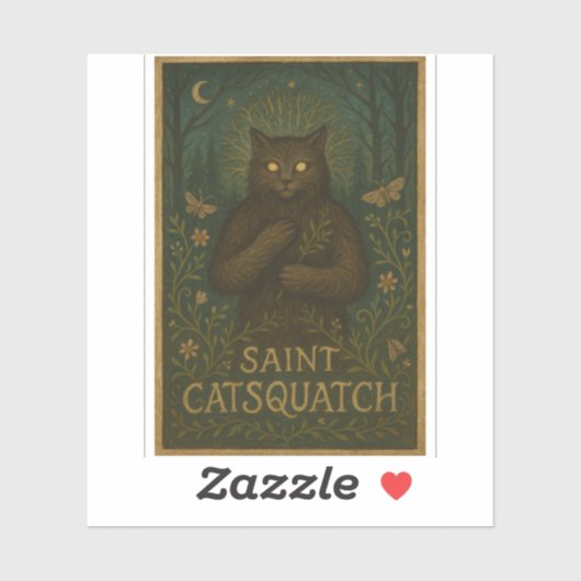 Saint Catsquatch Sticker WV Cryptid Sasquatch (Blatt)