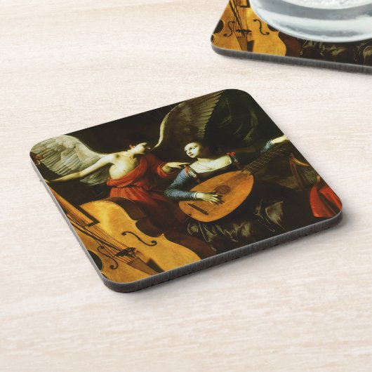 Saint Cecilia and the Angel by Carlo Saraceni Getränkeuntersetzer (Linke Seite)