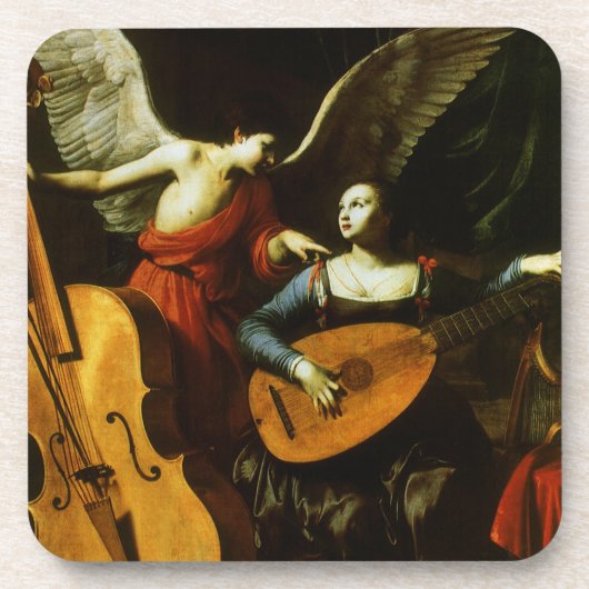 Saint Cecilia and the Angel by Carlo Saraceni Getränkeuntersetzer (Vorderseite)