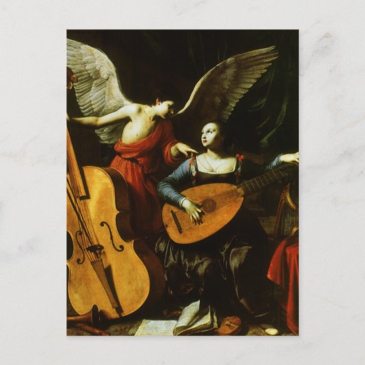 Saint Cecilia and the Angel by Carlo Saraceni Postkarte (Vorderseite)