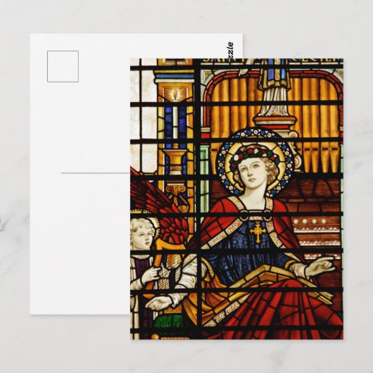 Saint Cecilia Festglas Postkarte (Vorne/Hinten)
