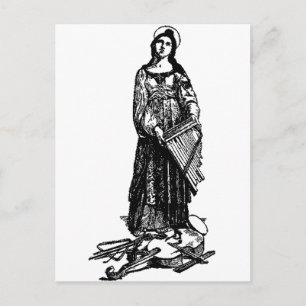 Saint Cecilia mit Geige von Raphael Postkarte