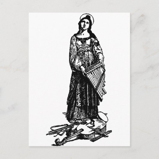 Saint Cecilia mit Geige von Raphael Postkarte (Vorderseite)